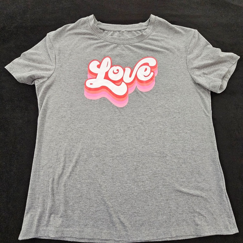 Love Gray Short Sleeve Tri-Blend T-Shirt Women's XL